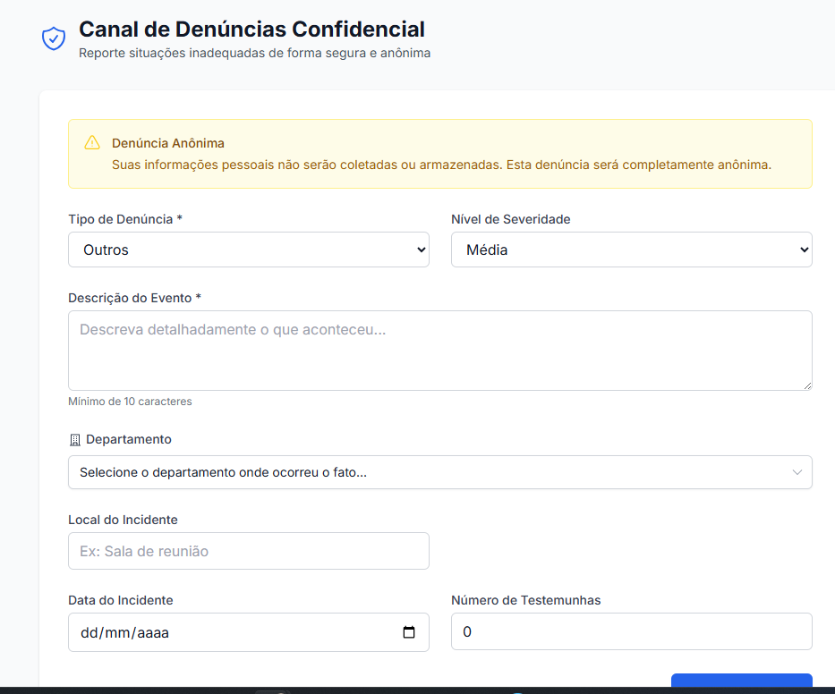 Gestão de Denuncias
